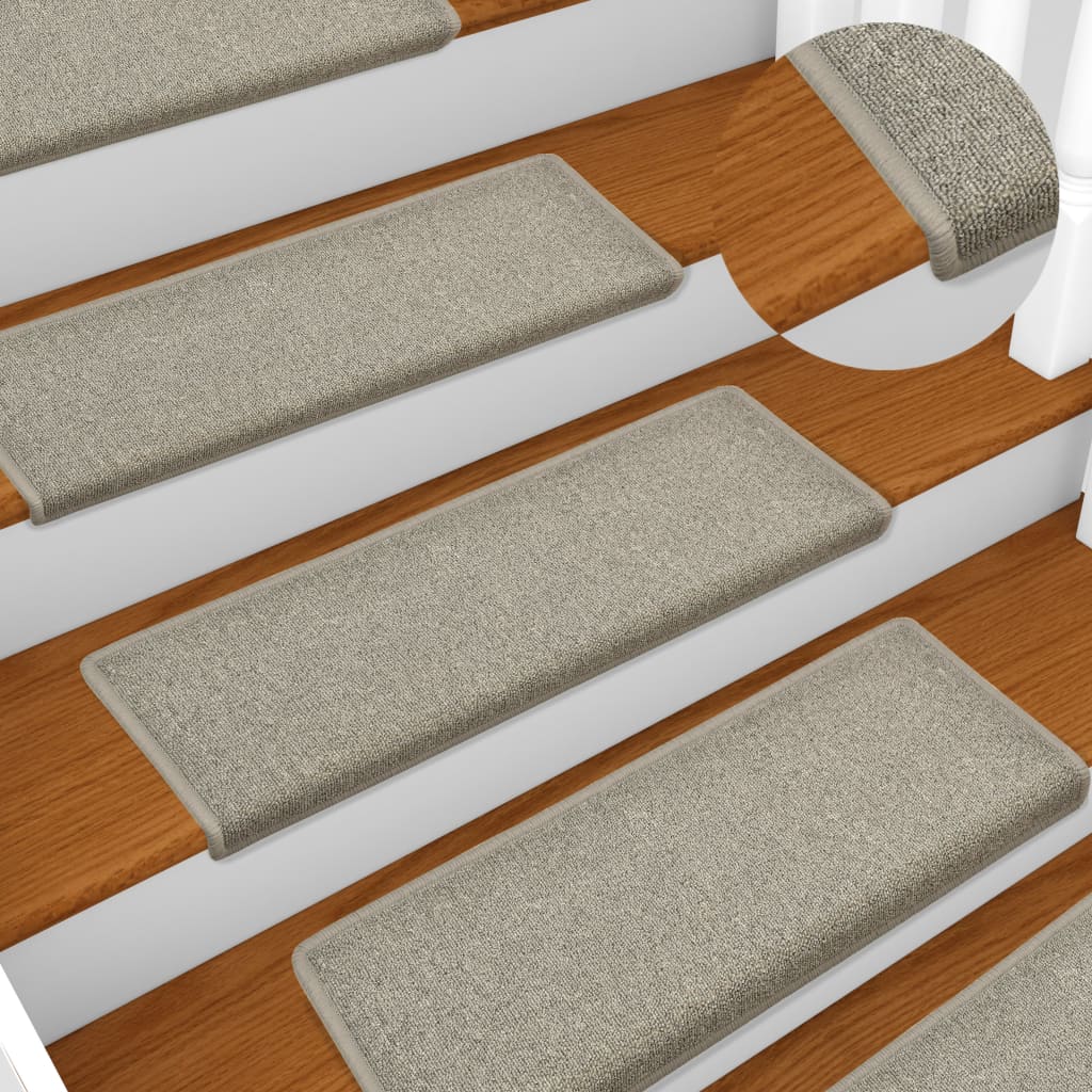 Berkfield Stair Mats 5 pcs 65x21x4 cm Light Grey