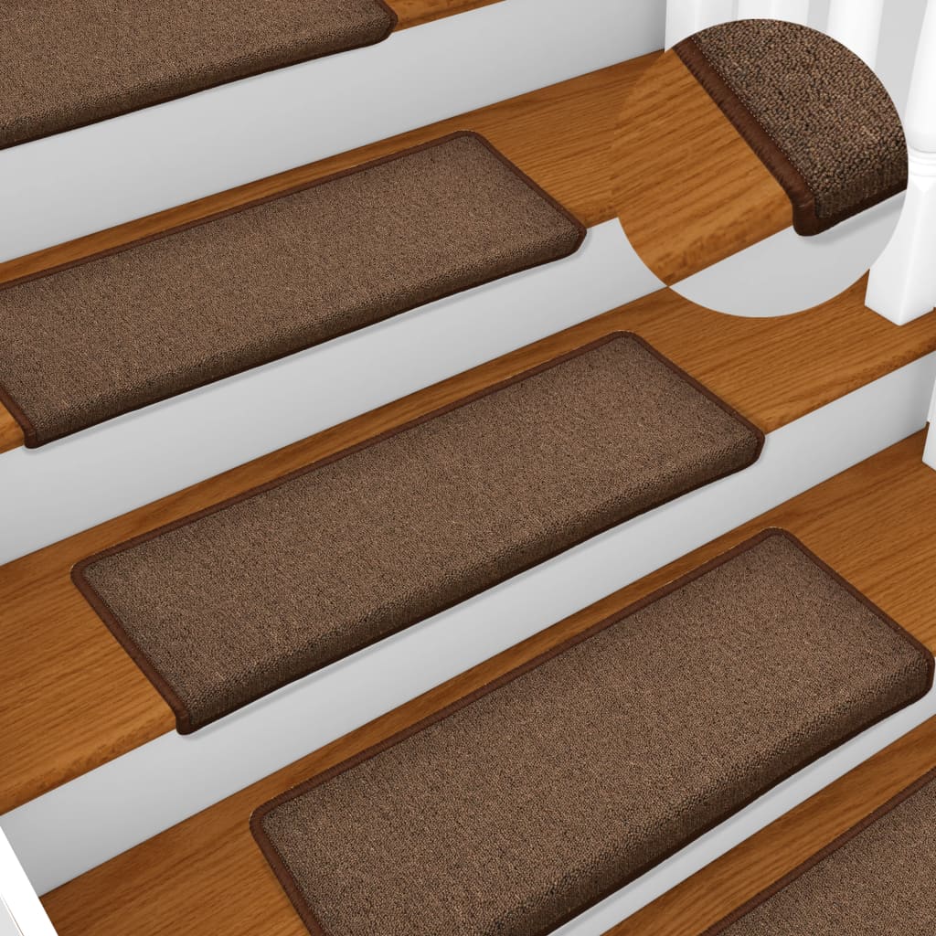 Berkfield Stair Mats 5 pcs 65x21x4 cm Brown