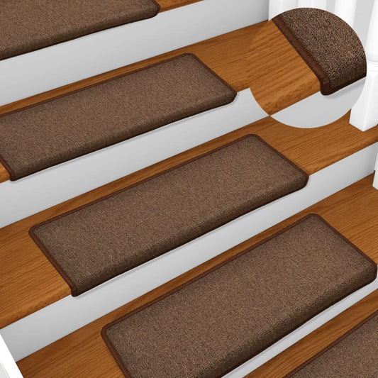 Berkfield Stair Mats 5 pcs 65x21x4 cm Brown