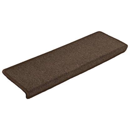Berkfield Stair Mats 10 pcs 65x21x4 cm Brown
