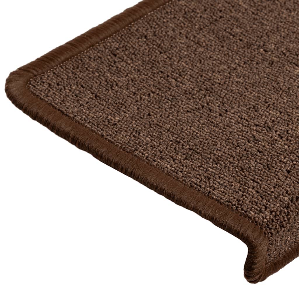 Berkfield Stair Mats 10 pcs 65x21x4 cm Brown