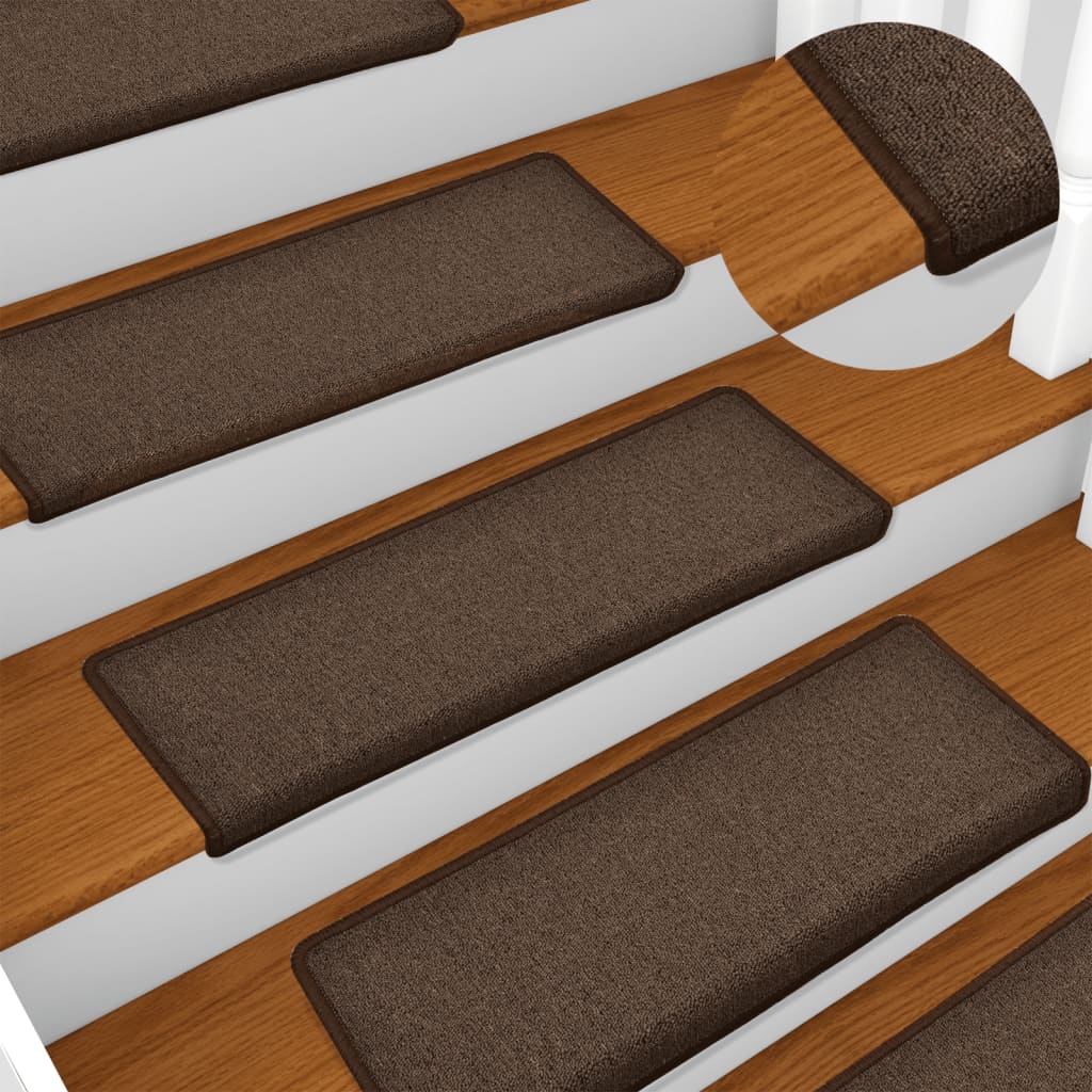 Berkfield Stair Mats 10 pcs 65x21x4 cm Brown