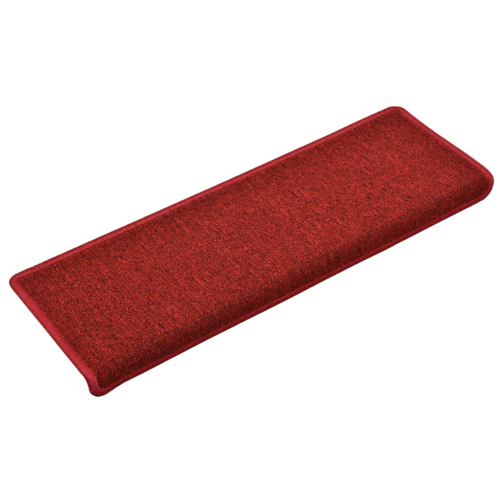 Berkfield Stair Mats 10 pcs 65x21x4 cm Red
