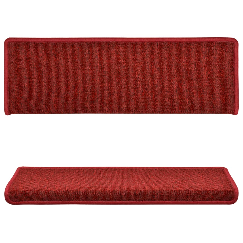 Berkfield Stair Mats 10 pcs 65x21x4 cm Red