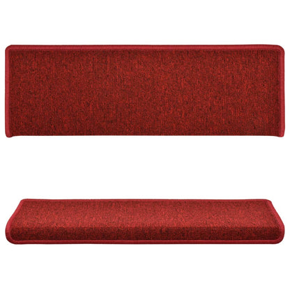Berkfield Stair Mats 10 pcs 65x21x4 cm Red