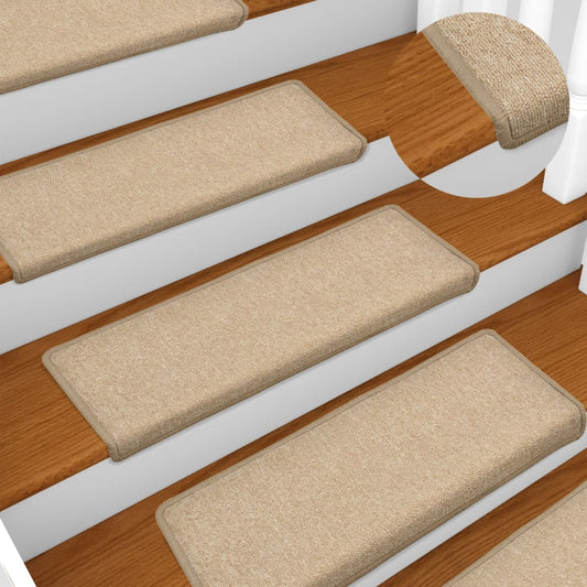 Berkfield Stair Mats 10 pcs 65x21x4 cm Taupe