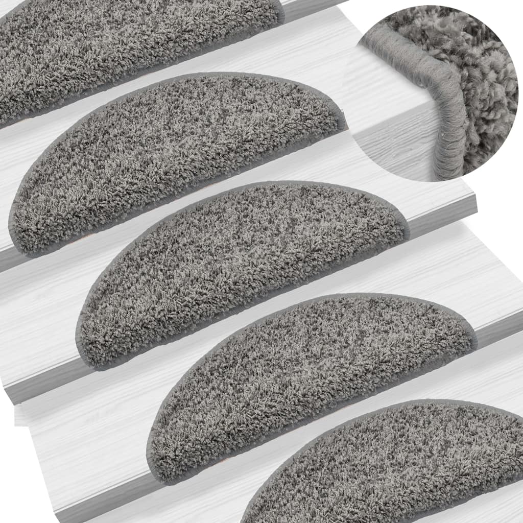 Berkfield Stair Mats 5 pcs 56x17x3 cm Grey