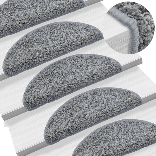 Berkfield Stair Mats 10 pcs 56x17x3 cm Grey