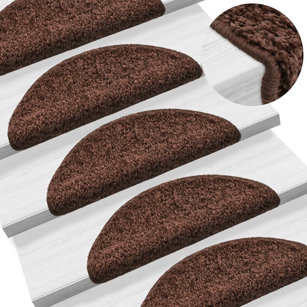 Berkfield Stair Mats 10 pcs 56x17x3 cm Brown