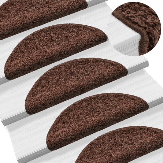 Berkfield Stair Mats 10 pcs 56x17x3 cm Brown