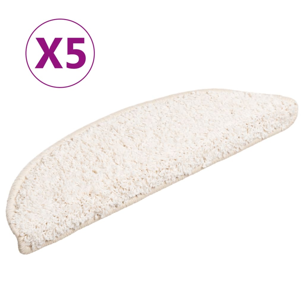 Berkfield Stair Mats 5 pcs 56x17x3 cm White