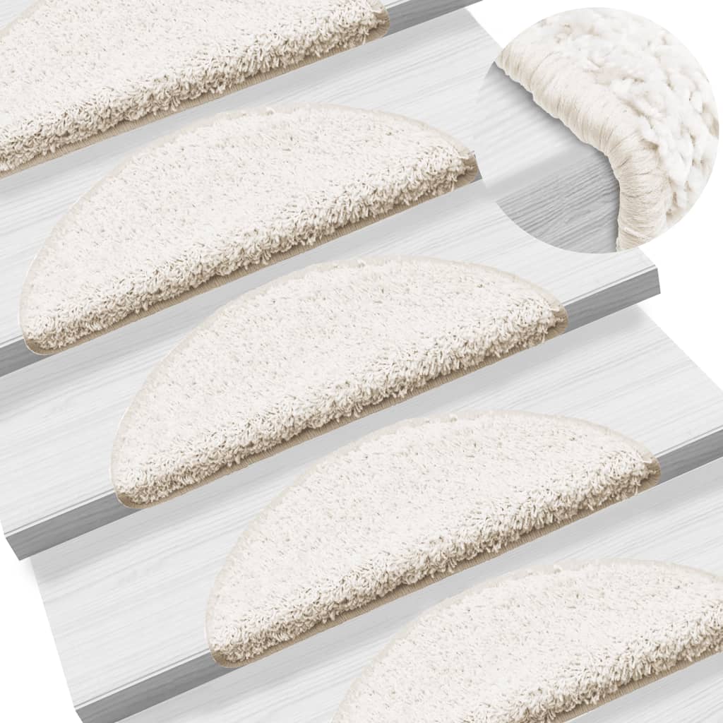 Berkfield Stair Mats 5 pcs 56x17x3 cm White