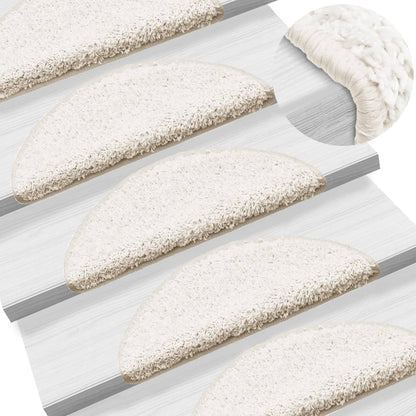 Berkfield Stair Mats 5 pcs 56x17x3 cm White