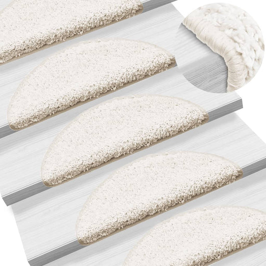 Berkfield Stair Mats 5 pcs 56x17x3 cm White