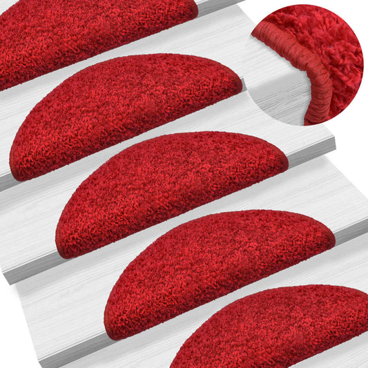 Berkfield Stair Mats 10 pcs 56x17x3 cm Red