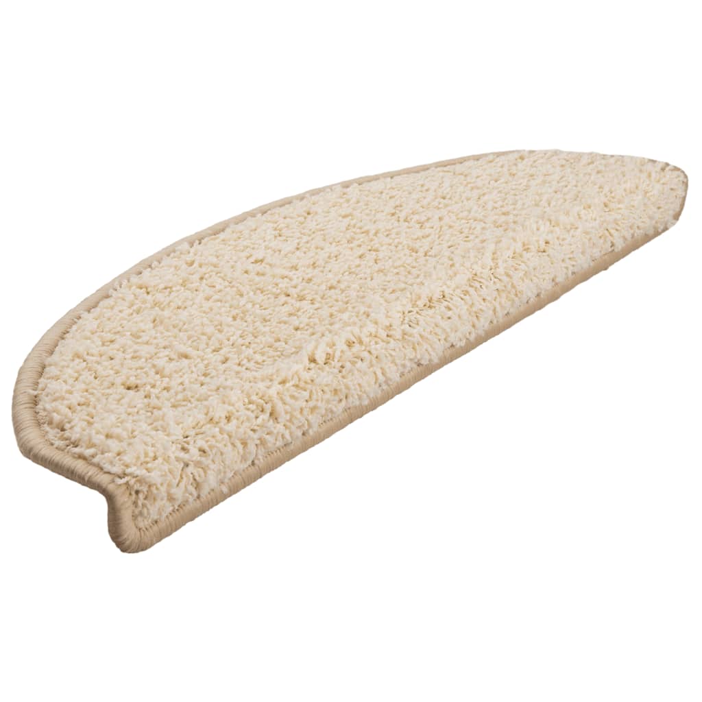 Berkfield Stair Mats 5 pcs 65x21x4 cm Cream