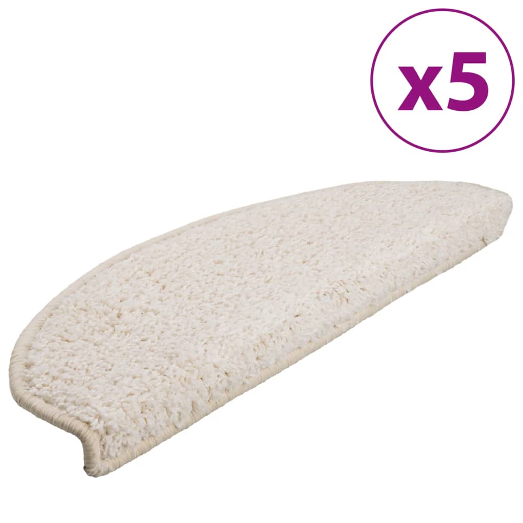 Berkfield Stair Mats 5 pcs 65x21x4 cm White