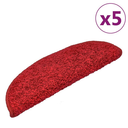 Berkfield Stair Mats 5 pcs 65x21x4 cm Red