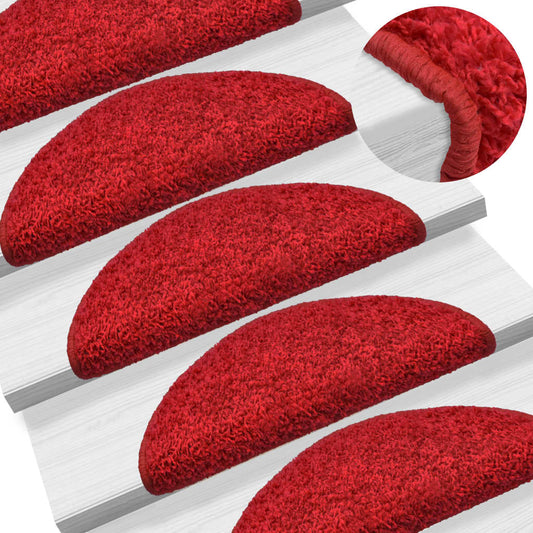 Berkfield Stair Mats 5 pcs 65x21x4 cm Red