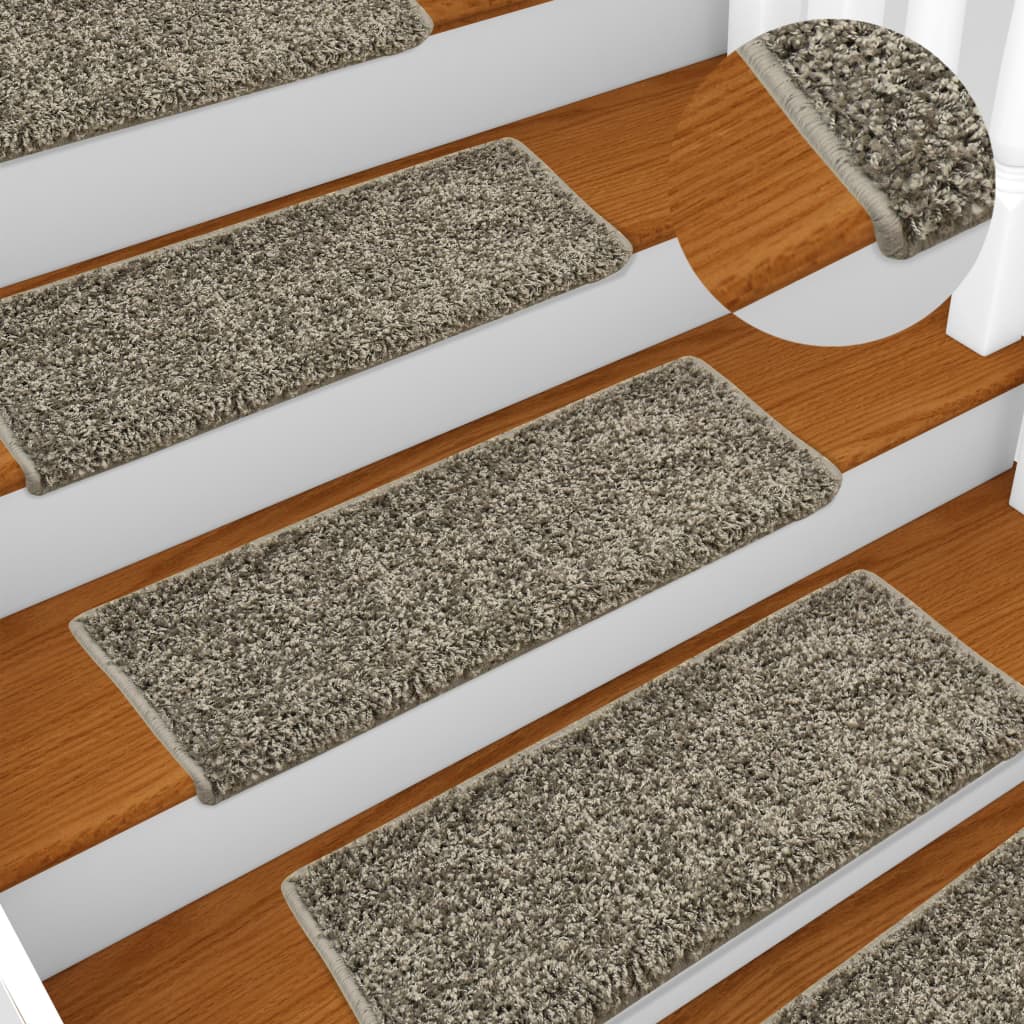 Berkfield Stair Mats 10 pcs 65x21x4 cm Grey