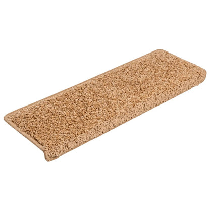 Berkfield Stair Mats 10 pcs 65x21x4 cm Beige