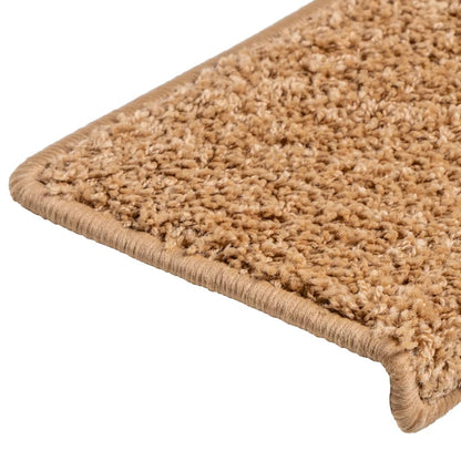 Berkfield Stair Mats 10 pcs 65x21x4 cm Beige