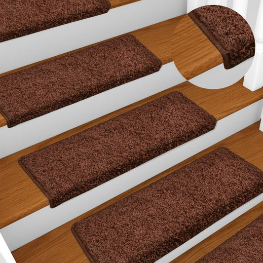 Berkfield Stair Mats 5 pcs 65x21x4 cm Brown