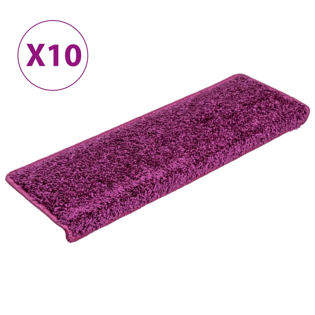 Berkfield Stair Mats 10 pcs 65x21x4 cm Violet