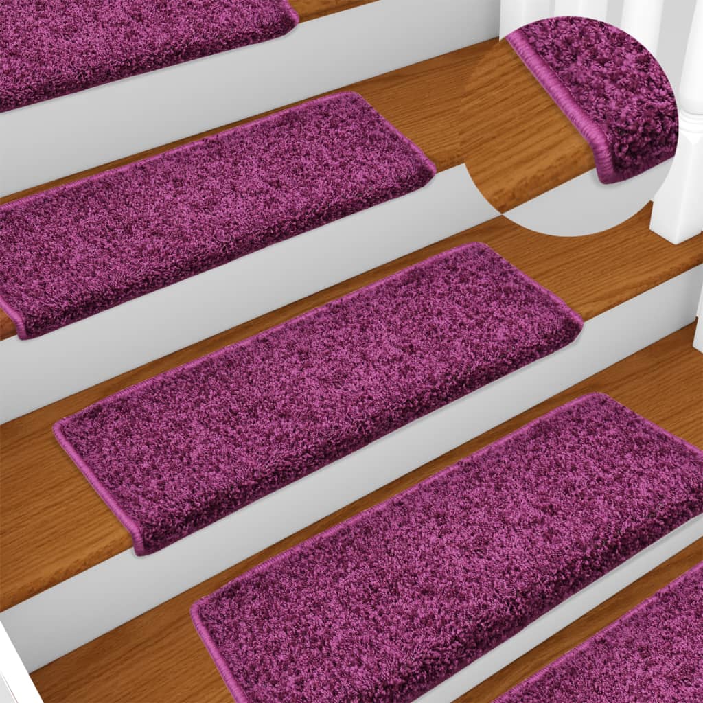 Berkfield Stair Mats 10 pcs 65x21x4 cm Violet