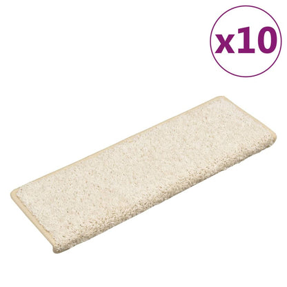 Berkfield Stair Mats 10 pcs 65x21x4 cm White