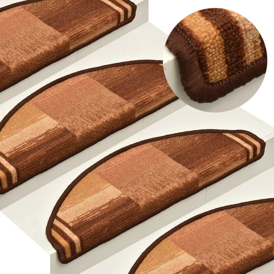 Berkfield Stair Mats Self-adhesive 10 pcs 65x21x4 cm Brown