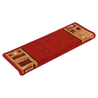 Berkfield Stair Mats Self-adhesive 5 pcs 65x21x4 cm Red