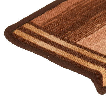 Berkfield Stair Mats Self-adhesive 5 pcs 65x21x4 cm Brown