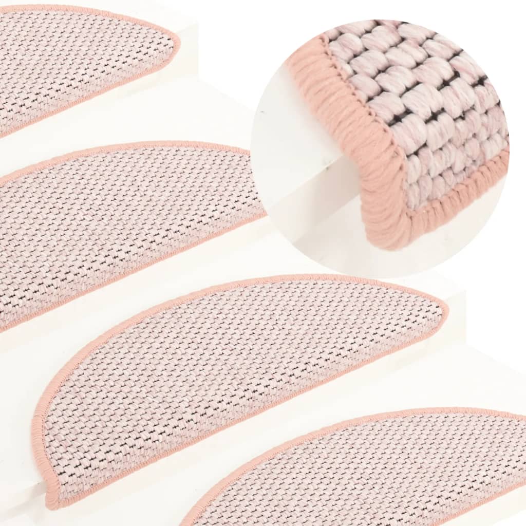 Berkfield Stair Mats Self-adhesive Sisal-Look 15 pcs 56x17x3 cm Red