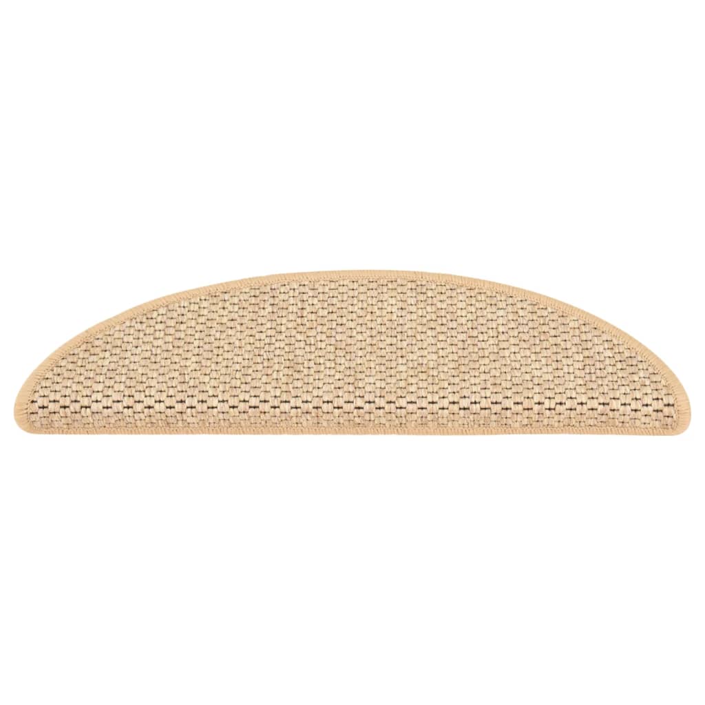 Berkfield Stair Mats Self-adhesive Sisal-Look 15 pcs 56x17x3 cm Light Beige
