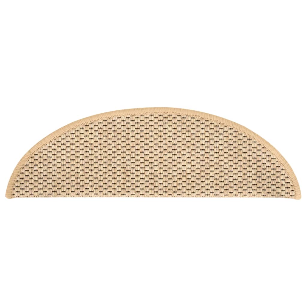 Berkfield Stair Mats Self-adhesive Sisal-Look 15 pcs 56x17x3 cm Light Beige
