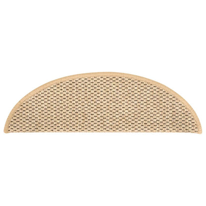Berkfield Stair Mats Self-adhesive Sisal-Look 15 pcs 56x17x3 cm Light Beige