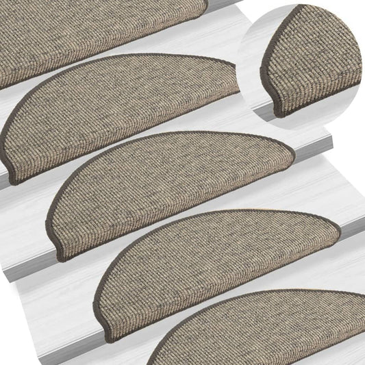 Berkfield Stair Mats Self-adhesive 15 pcs Grey and Beige 65x21x4 cm