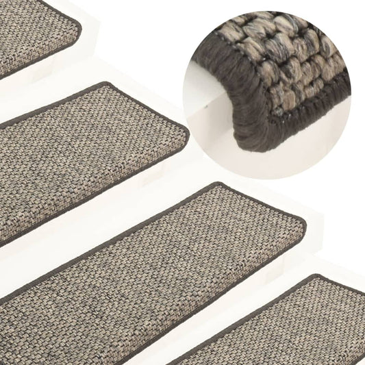 Berkfield Stair Mats Self-adhesive 15 pcs 65x21x4 cm Grey and Beige
