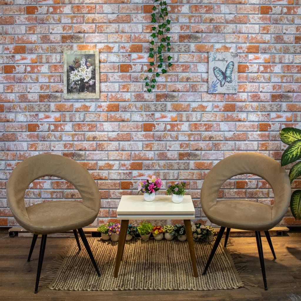 Berkfield 3D Wall Panels with Red Brick Design 10 pcs EPS