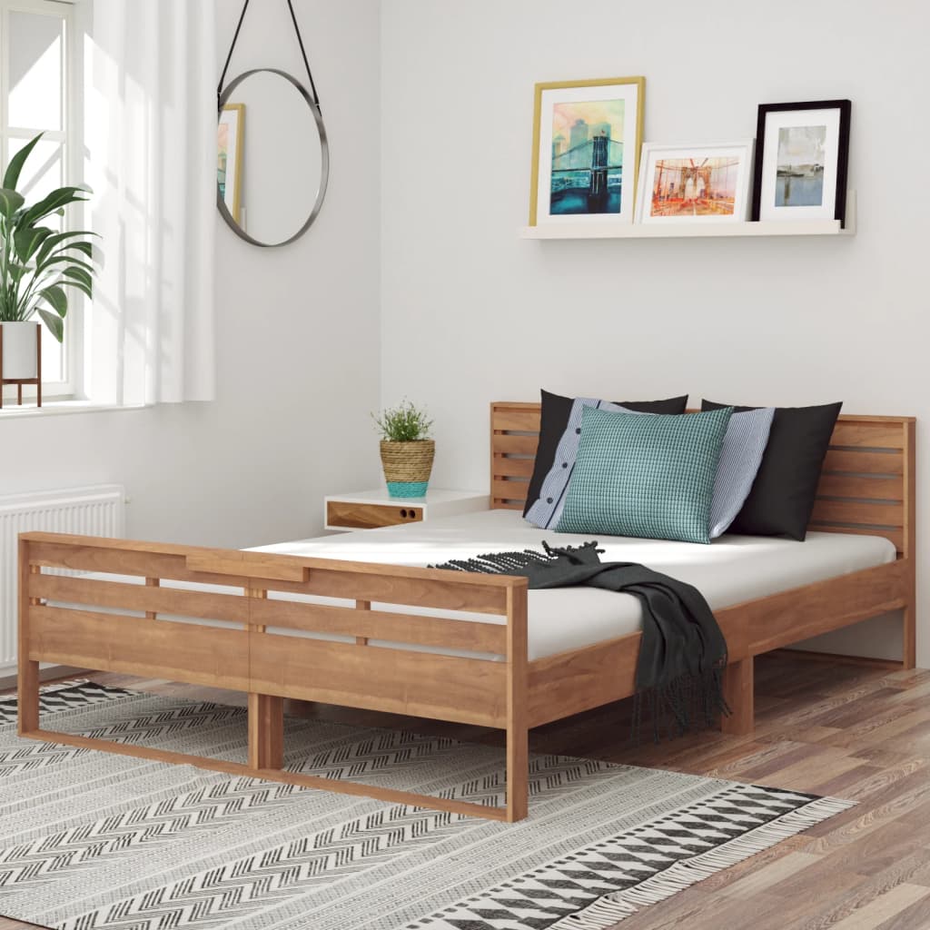 Berkfield Bed Frame Solid Teak Wood 140x200 cm