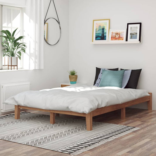 Berkfield Bed Frame Solid Teak Wood 140 x200 cm