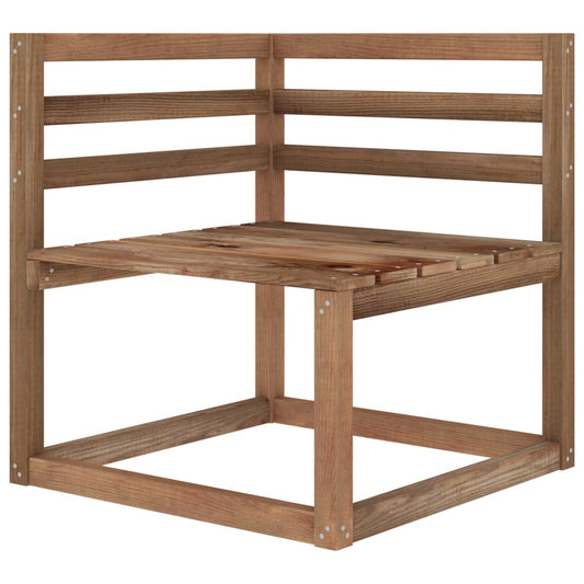 Berkfield Garden Pallet Corner Sofa Brown Impregnated Pine Wood