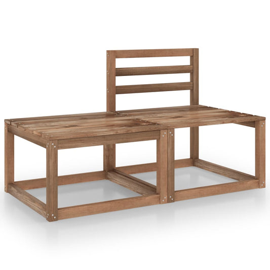 Berkfield 2 Piece Garden Lounge Set Brown Impregnated Pinewood