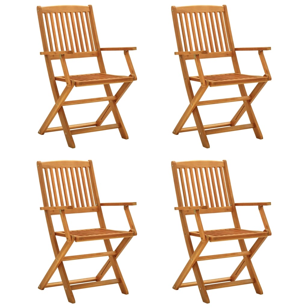 Berkfield Folding Garden Chairs 4 pcs Solid Eucalyptus Wood