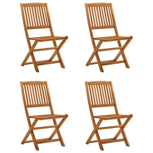 Berkfield Folding Garden Chairs 4 pcs Solid Eucalyptus Wood
