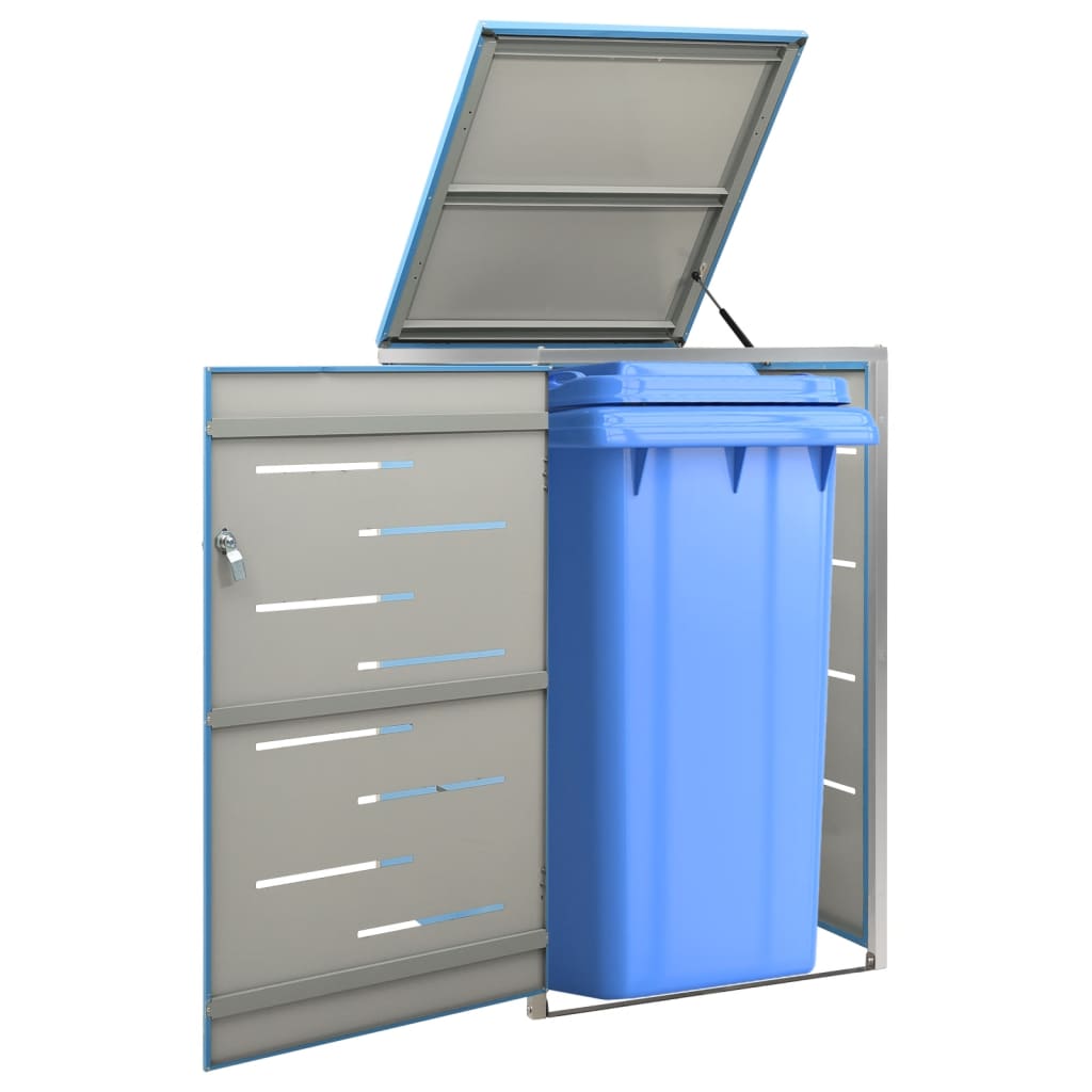 Berkfield Single Wheelie Bin Shed 69x77.5x115 cm Stainless Steel
