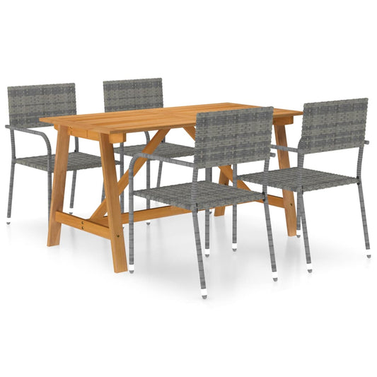 Berkfield 5 Piece Garden Dining Set Grey
