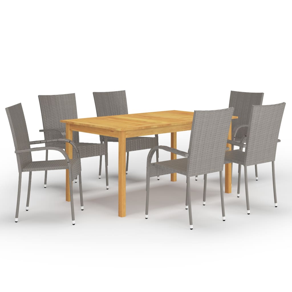 Berkfield 7 Piece Garden Dining Set Grey