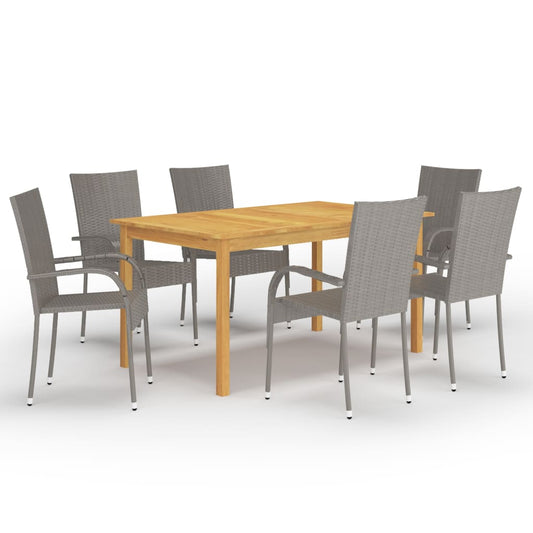 Berkfield 7 Piece Garden Dining Set Grey